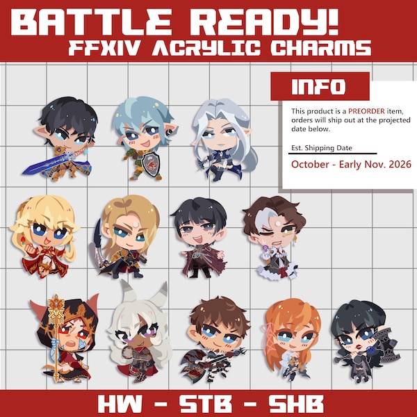 PREORDER - FFXIV 2.5 Inch NPC Keychains - Heavensward, Stormblood, Shadowbringers
