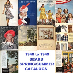 Sears Seasonal Big Book Catalogs on Disc or USB Flash Drive 1940-49 Spring/Summe