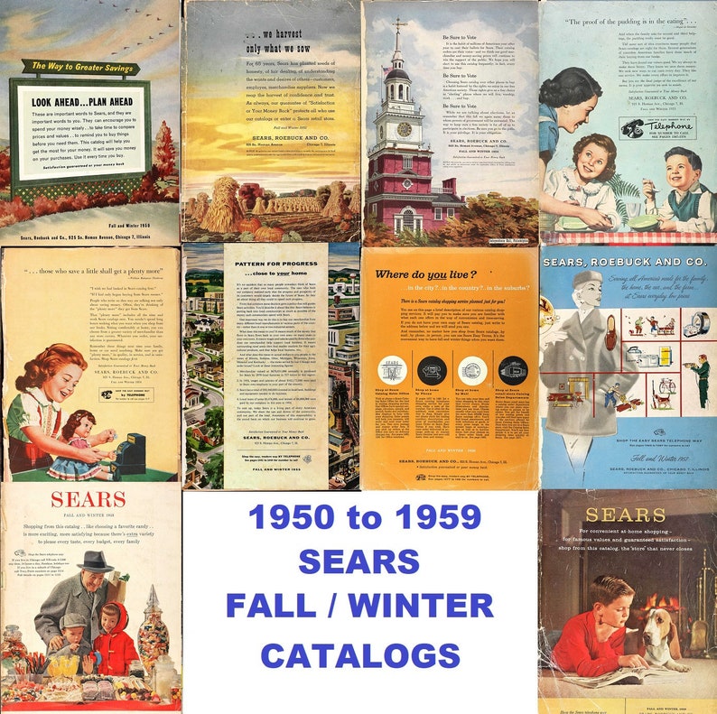 Sears Seasonal Big Book Catalogs on Disc or USB Flash Drive 1950-59 Fall/Winter