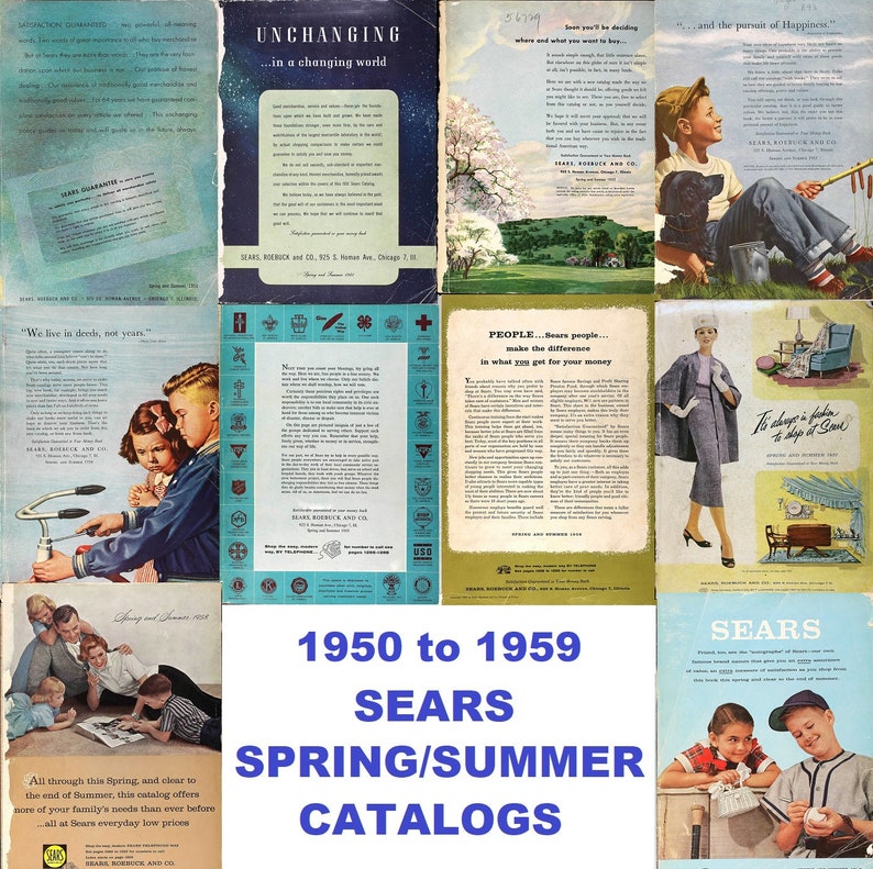 Sears Seasonal Big Book Catalogs on Disc or USB Flash Drive 1950-59 Spring/Summe
