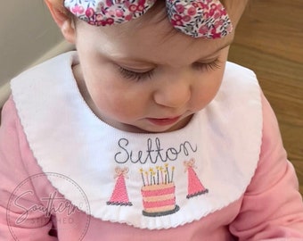 Fall/Winter Embroidered Pink Birthday Bubble/ Girls Birthday Outfit