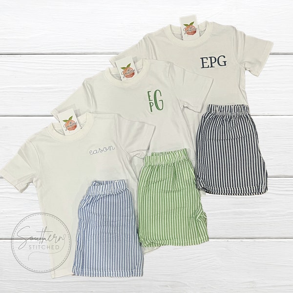 Toddler Boys Seersucker Short Set