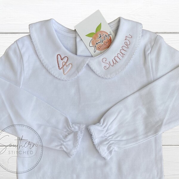 PAZ RODRIGUEZ - Peter Pan Collar Velour Babygrow - Navy