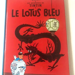 Vintage TINTIN 1974 Le Lotus Bleu French Version 1974 Hardcover