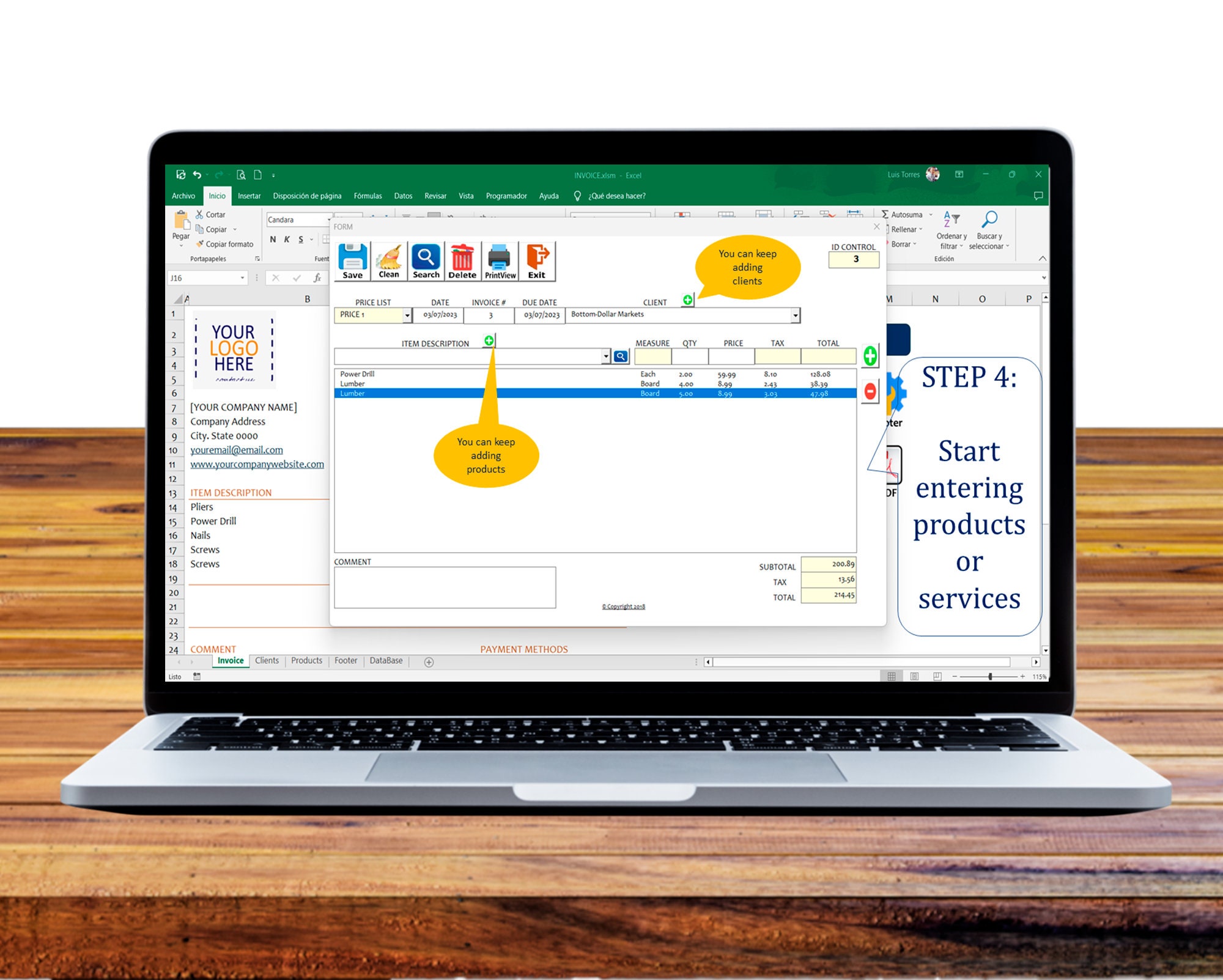 Advanced Business Invoice & Billing Excel Template- A Solution for ...