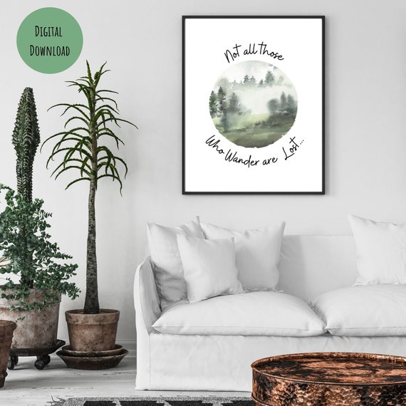 Not All Who Wander, Pillow Cover, Throw Pillow, JRR Tolkien, Room Decor, Home Decor, Bedroom Decor