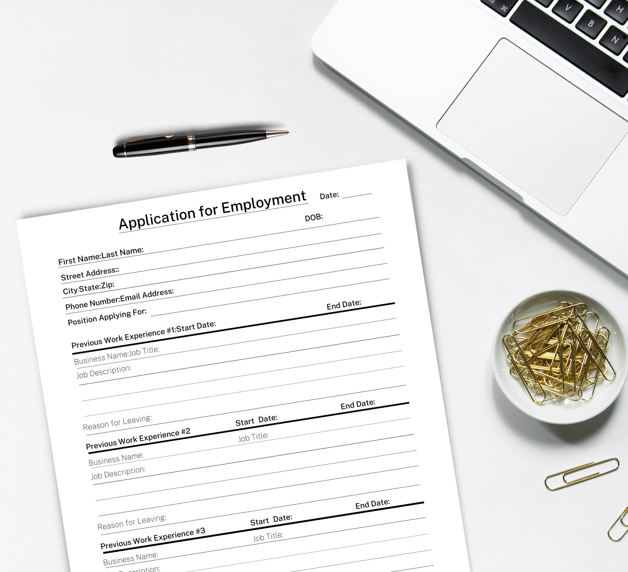 Application for Employment Printable, Job Application, Digital File ...