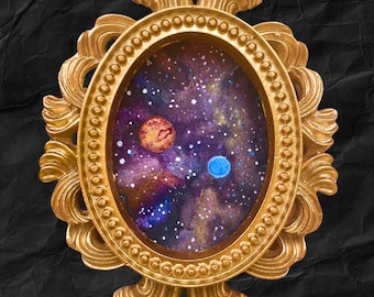 Custom Astrology Painting || Map of the Stars to Commemorate Your Special Day || Vintage Style Frame