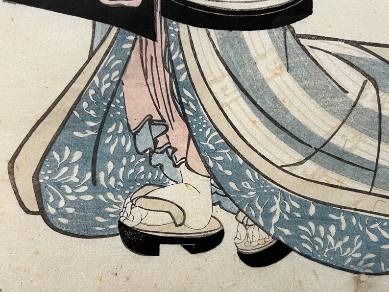 Antique Japanese Original Woodblock Print: By TOYOKUNI III / KUNISADA c. 1830's Kabuki Actor image 8