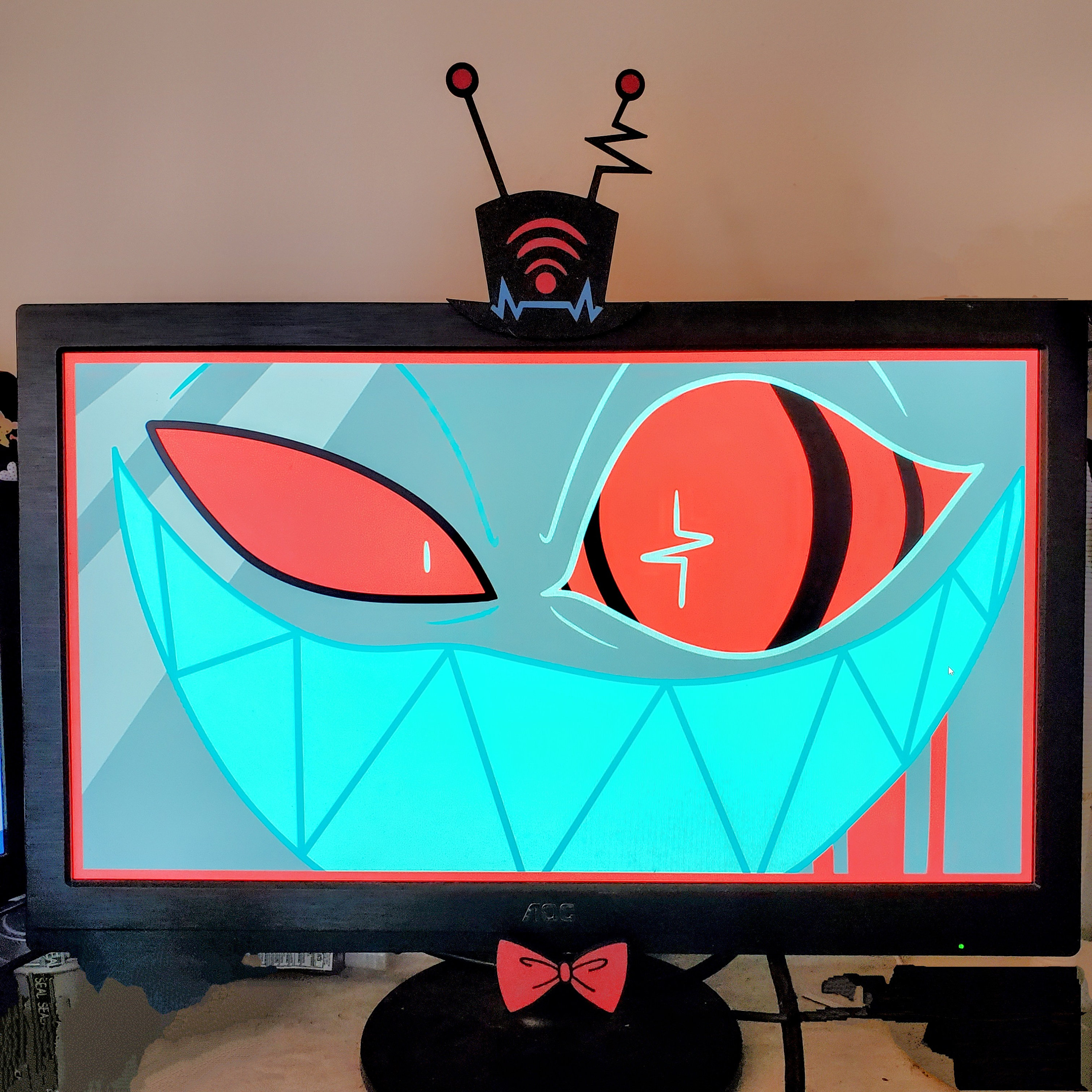 Vox Screen Hat/screen Decoration Hazbin Hotel - Etsy
