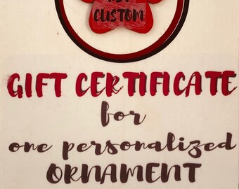 Gift Certificate, Personalized Gift, Presentation Gift, Custom Gift