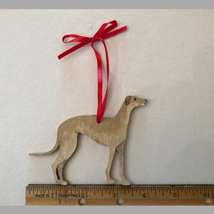 Greyhound Ornament/Magnet, Personalized Gift, Dog Christmas Decor, Pet Portrait, Hand Painted Decor, Dog Lover's Gift, Dog Mom's Gift image 4