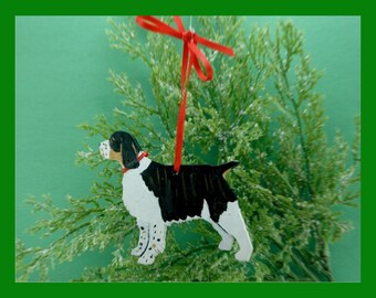 English Springer Spaniel Ornament, Personalized Gift, Dog Christmas Decor, Pet Portrait, Handpainted Ornament, Dog Lover's Gift,Dog Mom Gift