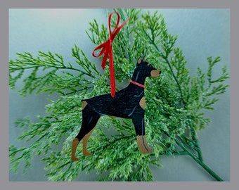 Doberman Pinscher Ornament/Magnet, Personalized Gift, Dog Christmas Decor, Pet Portrait, Hand Painted Ornament,Dog Lovers' Gift,Dog Mom Gift