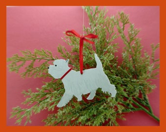 West Highland White Terrier Ornament/Magnet, Personalized Gift, Dog Christmas Decor, Pet Portrait, Dog Lover's Gift, Dog Mom's Gift, Westie