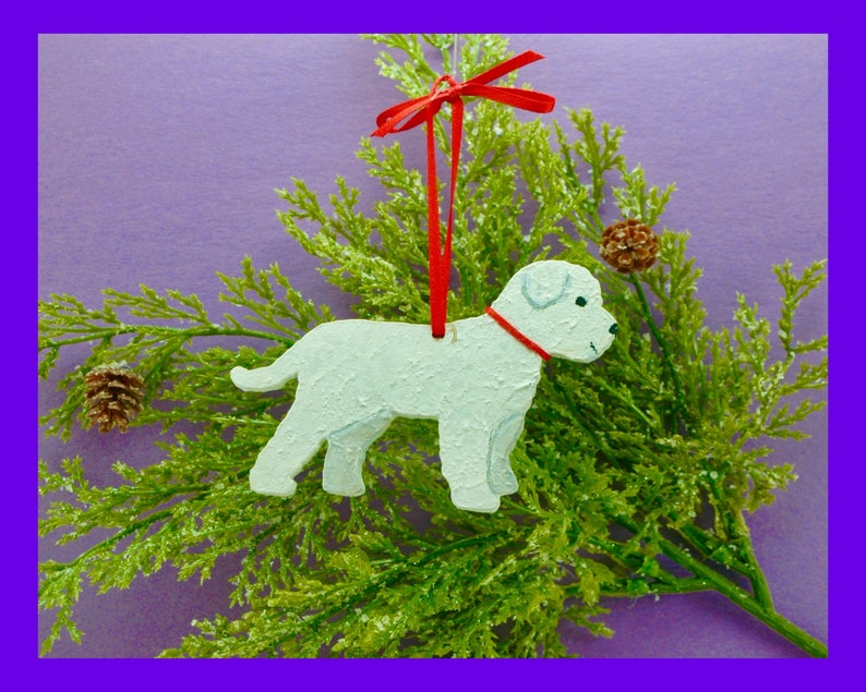 Bichon Frise Ornament/Magnet, Personalized Gift, Dog Christmas Decor, Pet Portrait, Handpainted Decor, Dog Lovers Gift, Dog Mom's Gift image 2