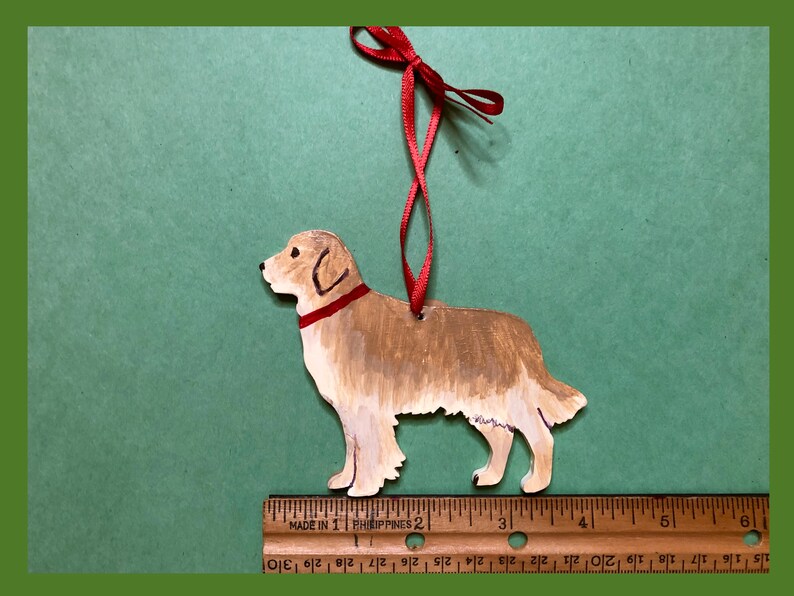 Golden Retriever Ornament/Magnet, Personalized Gift, Dog Christmas Decor, Pet Portrait, Hand Painted Decor, Dog Lovers Gift, Dog Mom's Gift. image 4