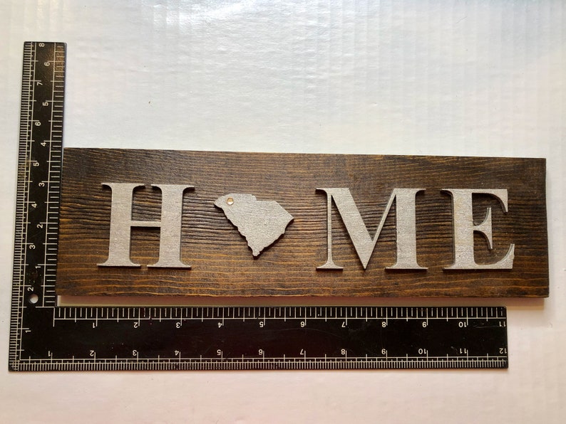 Handpainted HOME State sign, Wood sign decor, Farmhouse, Gift, Homesick, Home town gift image 2