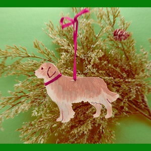 Golden Retriever Ornament/Magnet, Personalized Gift, Dog Christmas Decor, Pet Portrait, Hand Painted Decor, Dog Lovers Gift, Dog Mom's Gift. image 1