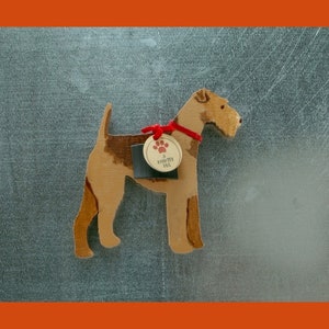 Airedale Ornament, Personalized Gift, Dog Christmas Decor,Pet Portrait, Handpainted Ornament, Dog Lover's Gift, Dog Mom Gift image 2