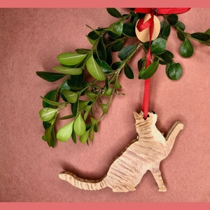 Domestic Shorthaired Cat Ornament/Magnet, Cat Christmas Ornament, Personalized Gift, Pet Portrait, Hand Made Xmas Decor, Cat Lover's Gift image 4