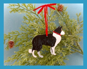 Border Collie Ornament/Magnet, Personalized Gift, Dog Christmas Decor, Pet Portrait, Handpainted Ornament, Dog Lovers Gift, Dog Mom Gift