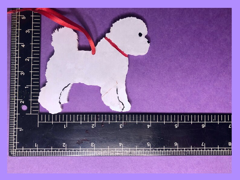 Bichon Frise Ornament/Magnet, Personalized Gift, Dog Christmas Decor, Pet Portrait, Handpainted Decor, Dog Lovers Gift, Dog Mom's Gift image 4