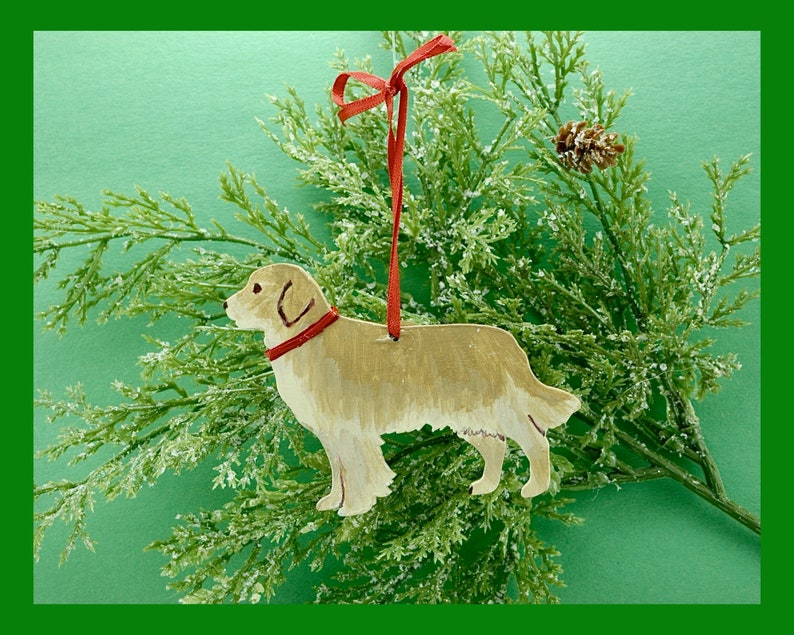 Golden Retriever Ornament/Magnet, Personalized Gift, Dog Christmas Decor, Pet Portrait, Hand Painted Decor, Dog Lovers Gift, Dog Mom's Gift. image 3