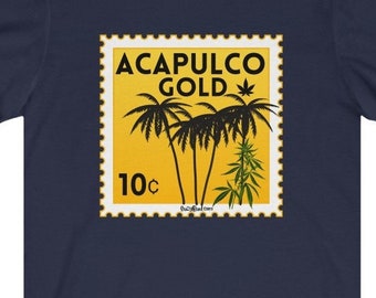 Acapulco Gold Cannabis Unisex Jersey Short Sleeve Tee- Great gift for stoners- marijuana shirt- ganja gear