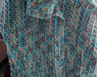 Crochet throw/blanket waffle stitch