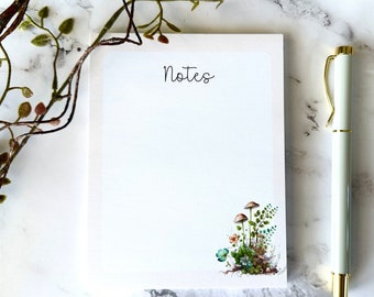 Mushroom Notepad for Teacher, Watercolor Vintage Mushroom Memo Pad, Mushroom Lover Stationery, Forager Gift, Cottagecore Desk Decor