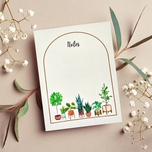 Potted Plant Notepad: Boho Office Memo Pad