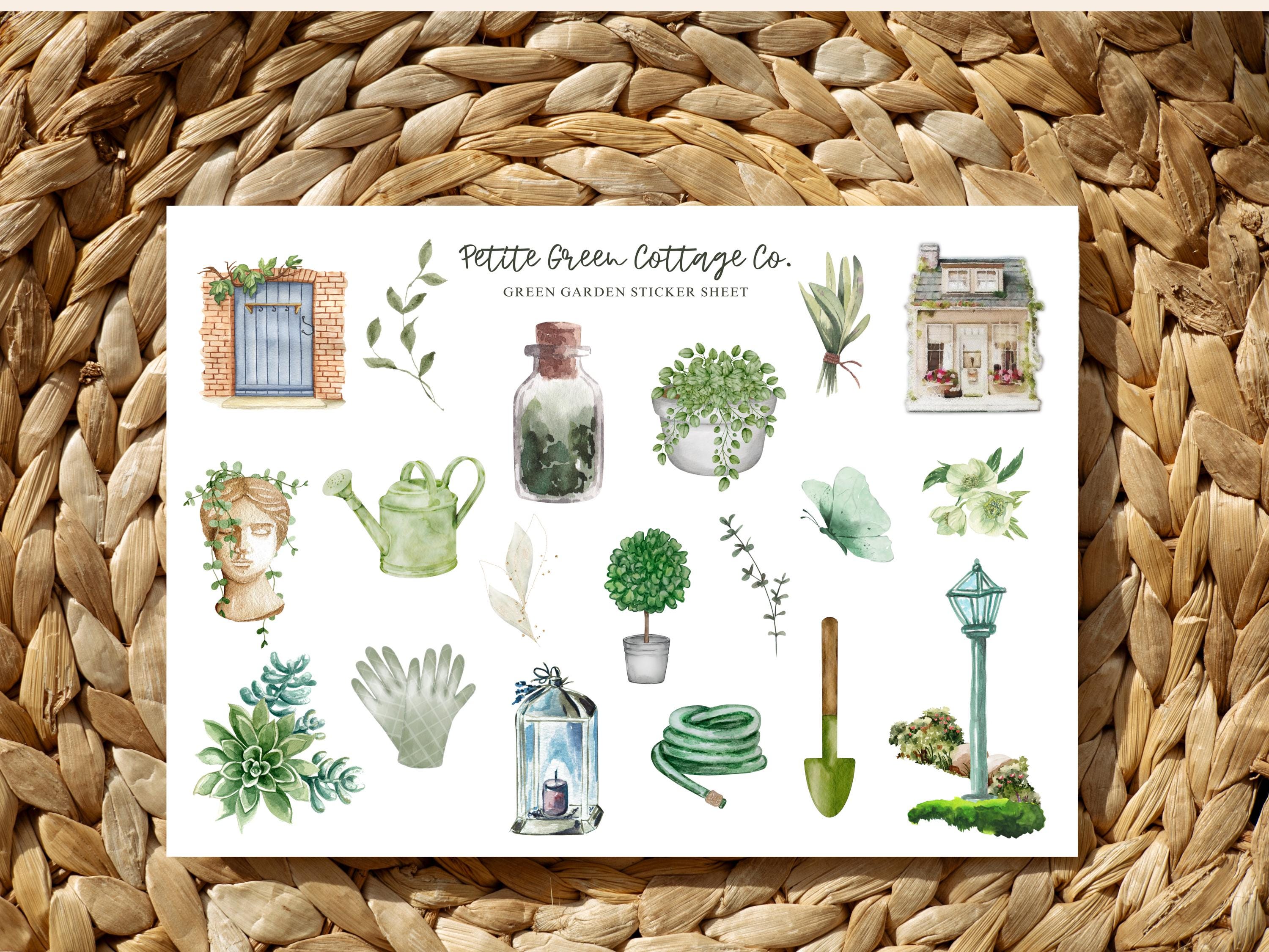 Watercolor Garden Planner Sticker Sheet: Cottagecore BUJO Stickers - Etsy