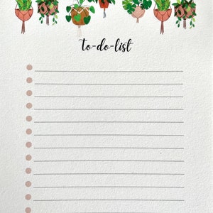 Plant To do List, Hanging Plants Notepad, Minimalist Notepad, Beige Notepad, Boho Style Notepad, Stationery, Office Gift, Back to School image 5