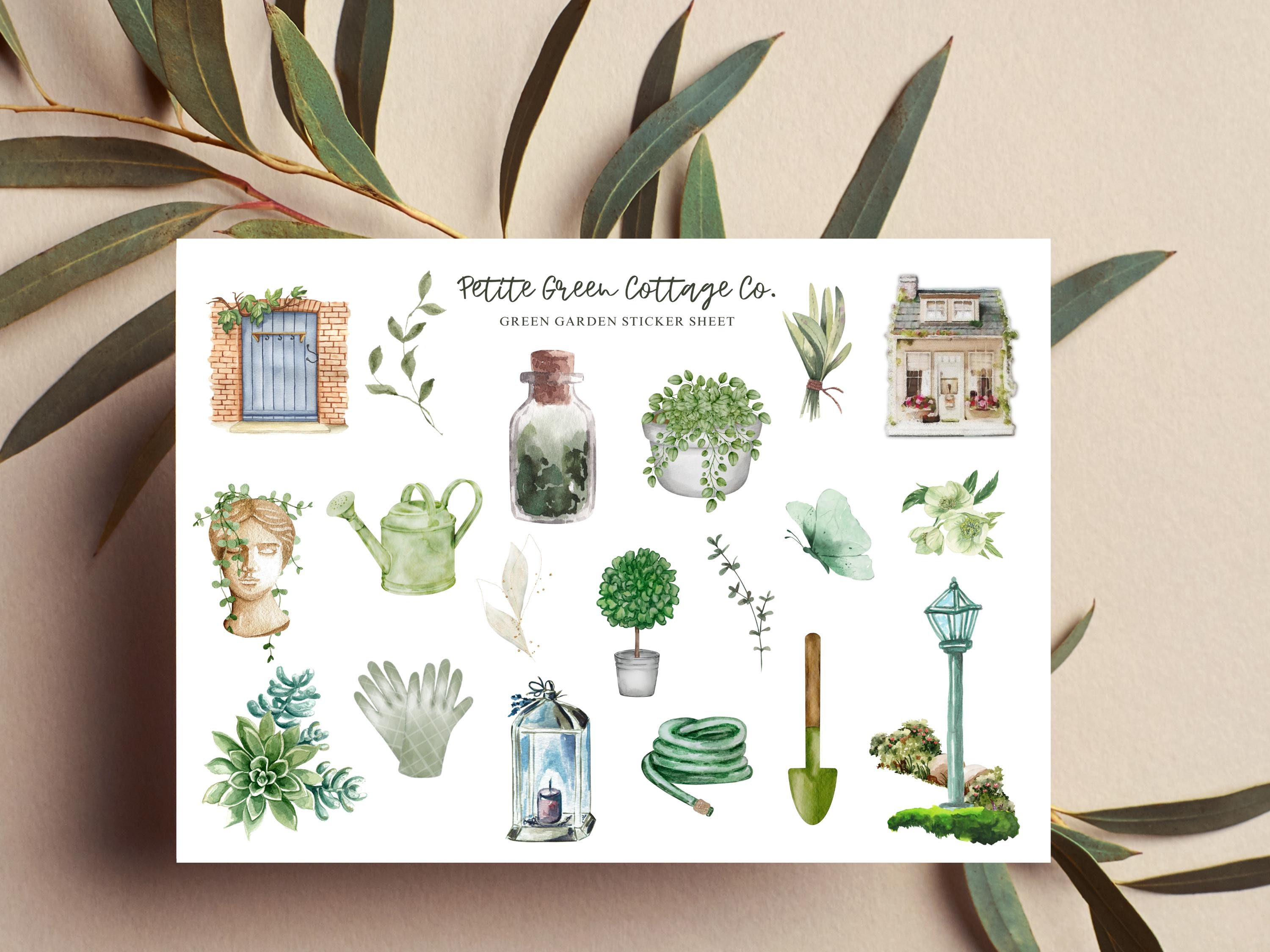 Watercolor Garden Planner Sticker Sheet: Cottagecore BUJO Stickers - Etsy