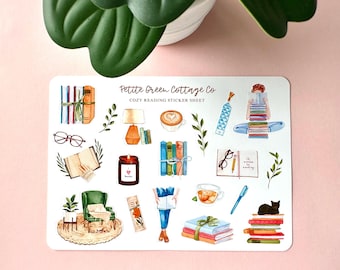 Watercolor Book Stickers: Reading Journal, Planner Stickers (5x7 Inches)