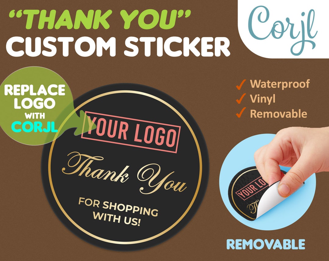 Custom Logo Sticker, Thank You Sticker for Small Business, Personalized  Sticker, Business Label, Diecut Sticker, Corjl Template, Waterproof 
