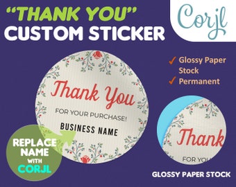 Custom Logo Sticker, Thank You Sticker for Small Business, Personalized  Label, Business Logo Sticker, Die Cut Stickers, Paper-not Waterproof 