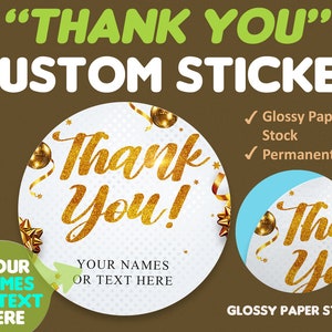 Thank you stickers small business, Personalized business sticker, Custom thank you sticker, Diecut stickers & labels, Paper (not waterproof)