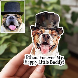Autocollant personnalisé d'anniversaire d'animal de compagnie, autocollants personnalisés de nom de chien ou de chat, décoration de fête d'animal de compagnie mignonne, étiquette d'animal imperméable, cadeau pour les amoureux des animaux de compagnie