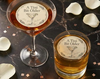 Essbarer Getränkedeckel Personalisierte Meilenstein-Geburtstagsdekoration Benutzerdefinierte Martini-Glasdesign-Topper für Cupcakes und Partygetränke