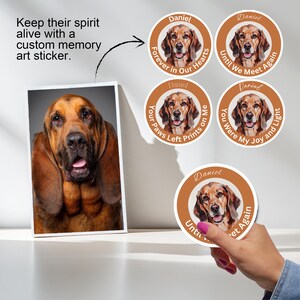 Pegatina conmemorativa personalizada para mascotas, calcomanía conmemorativa personalizada para perros, regalo de pérdida de mascota con efecto acuarela, retrato de perro personalizado, regalo de recuerdo