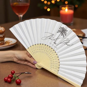 Custom Folding Fans for Beach Wedding or Party/Personalized Hand Fans with Text & Color Options/Bridal Shower Party Favors