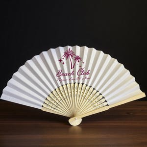 Personalized Beach Party Fans/Custom Folding Hand Fans for Wedding, Bridal Shower & Bachelorette/Tropical Summer Party Gifts