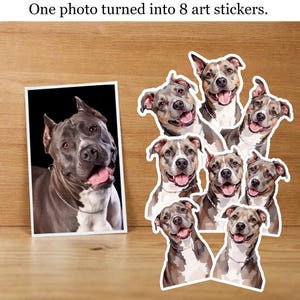 Personalized Dog Stickers - Custom Pet Stickers, Watercolor Dog Face Stickers, Cute Dog Gifts, Sticker of My Dog