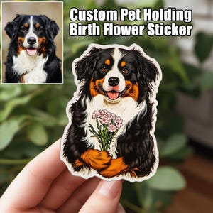 Sticker personnalisé pour animal de compagnie | Fleur d'anniversaire personnalisée pour animal de compagnie | Sticker imperméable pour chien, décoration et cadeau de fête d'anniversaire pour animal de compagnie, cadeau pour animal de compagnie