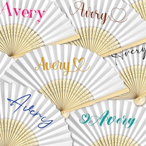 Personalized Sandalwood Wedding Fan: Custom Engraved Bridal Shower Favor