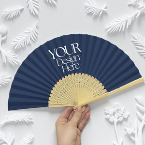 Add Your Own Design – Custom Handheld Fans with Personalized Image or Logo – Wedding, Party, Event & Business Promotional Gift