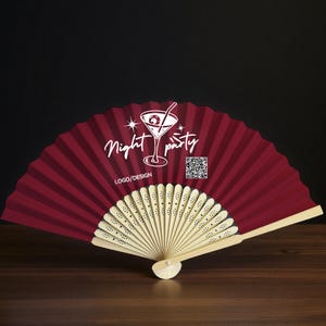 Personalized Sandalwood Folding Fan: Custom Engraved Wedding Favor