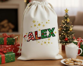 12 Christmas Bags With 12 Tissues And 1 Satin Ribbon, Red Party Favor Bags Bulk Handles Glittery Cute Balls Father Christmas Paper Bag Wrapping Holiday Medium
